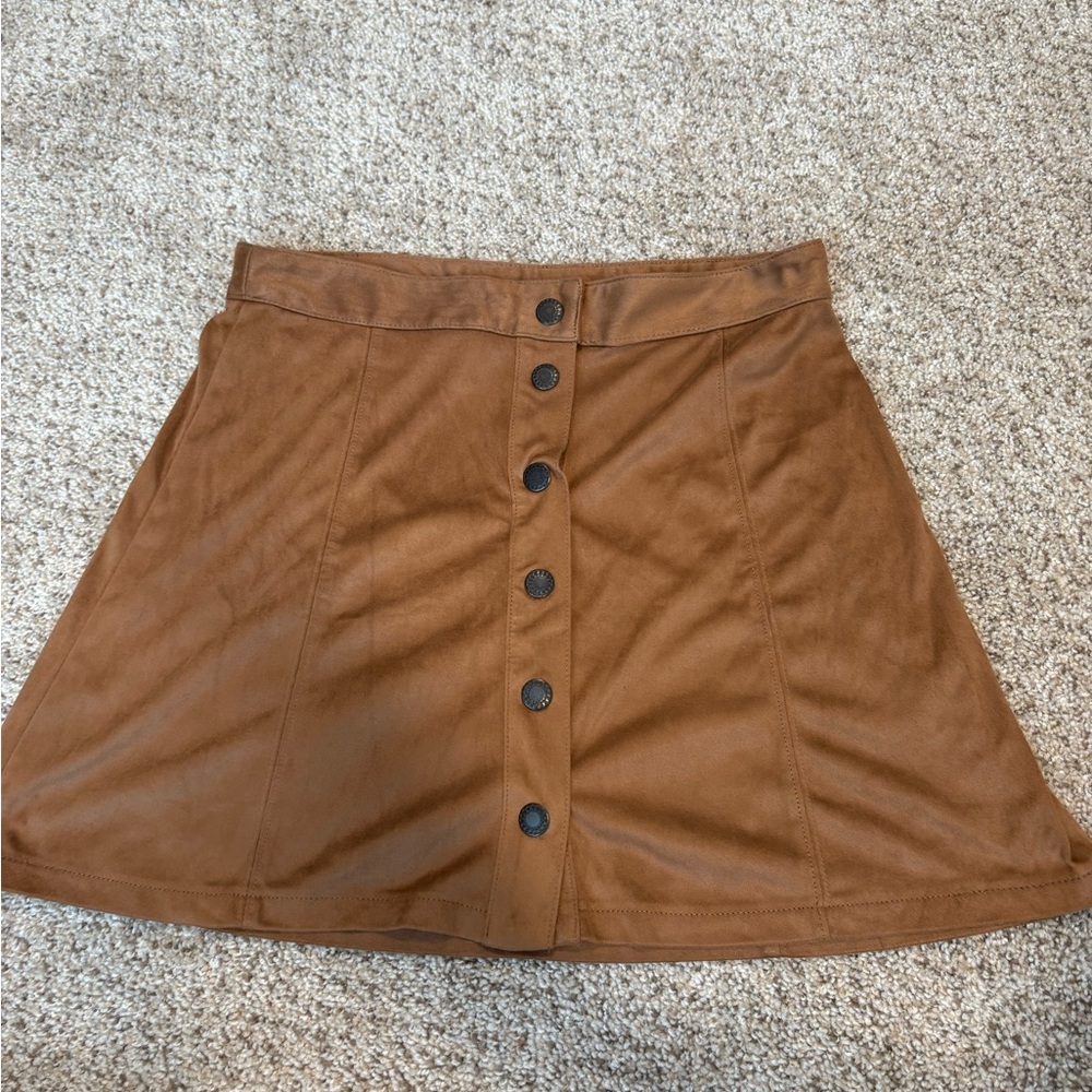 American Eagle Outfitters Brown Button-Front Mini Skirt